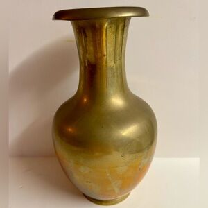 Vtg Large Heavy MCM RIH Brass Vase.Has patina and signs of age and wear.